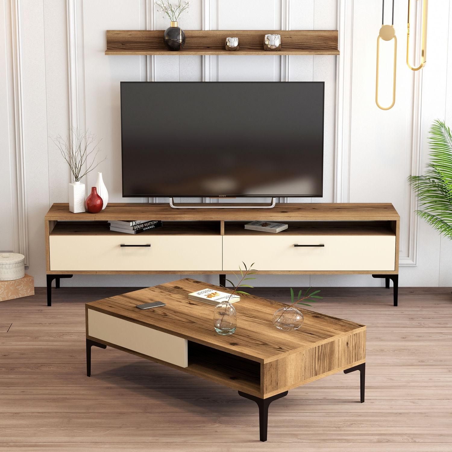 Hanah Home Set TV Komoda i klub sto Orah
