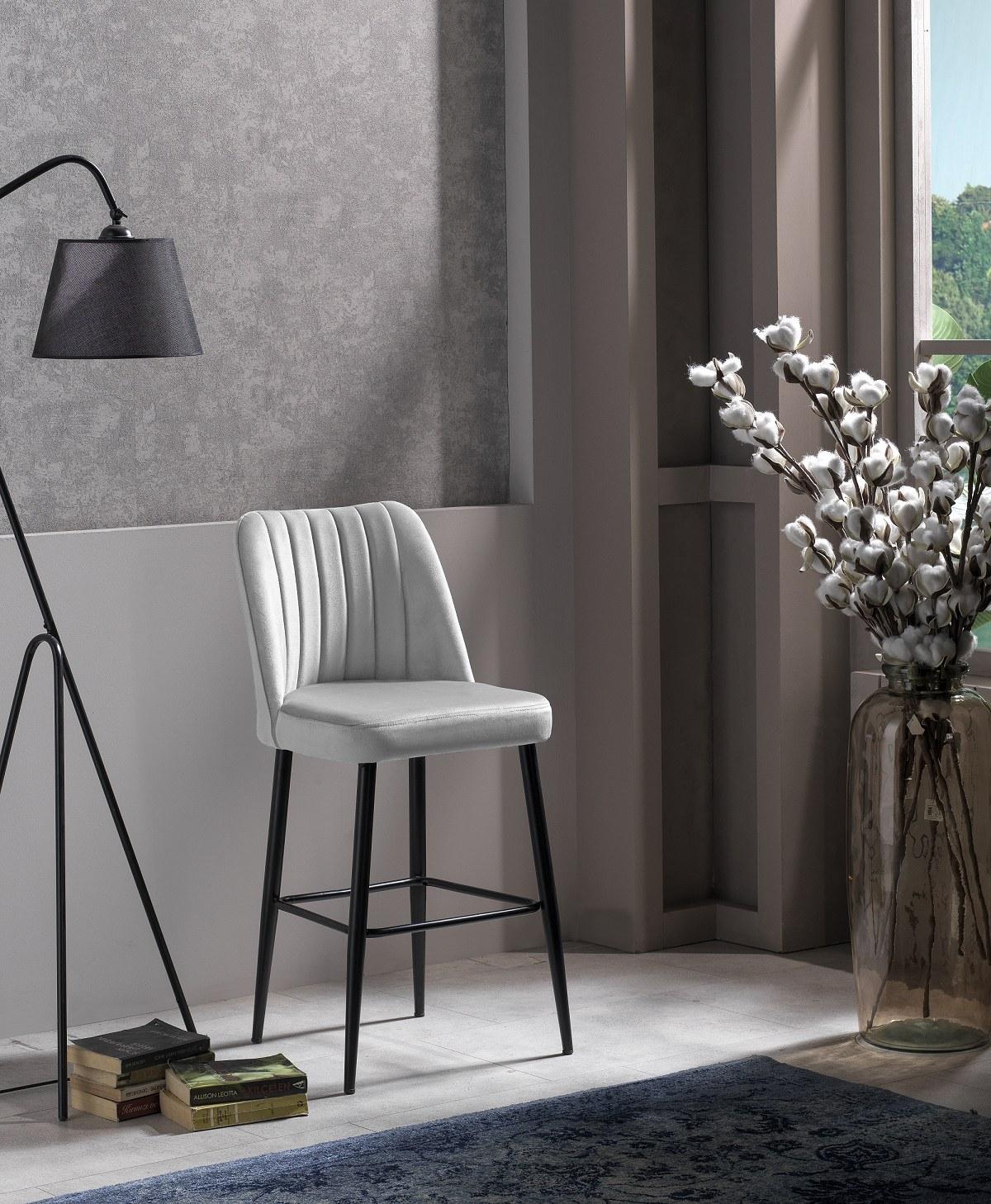 Hanah Home Set 2 barske stolice Krem-Crni