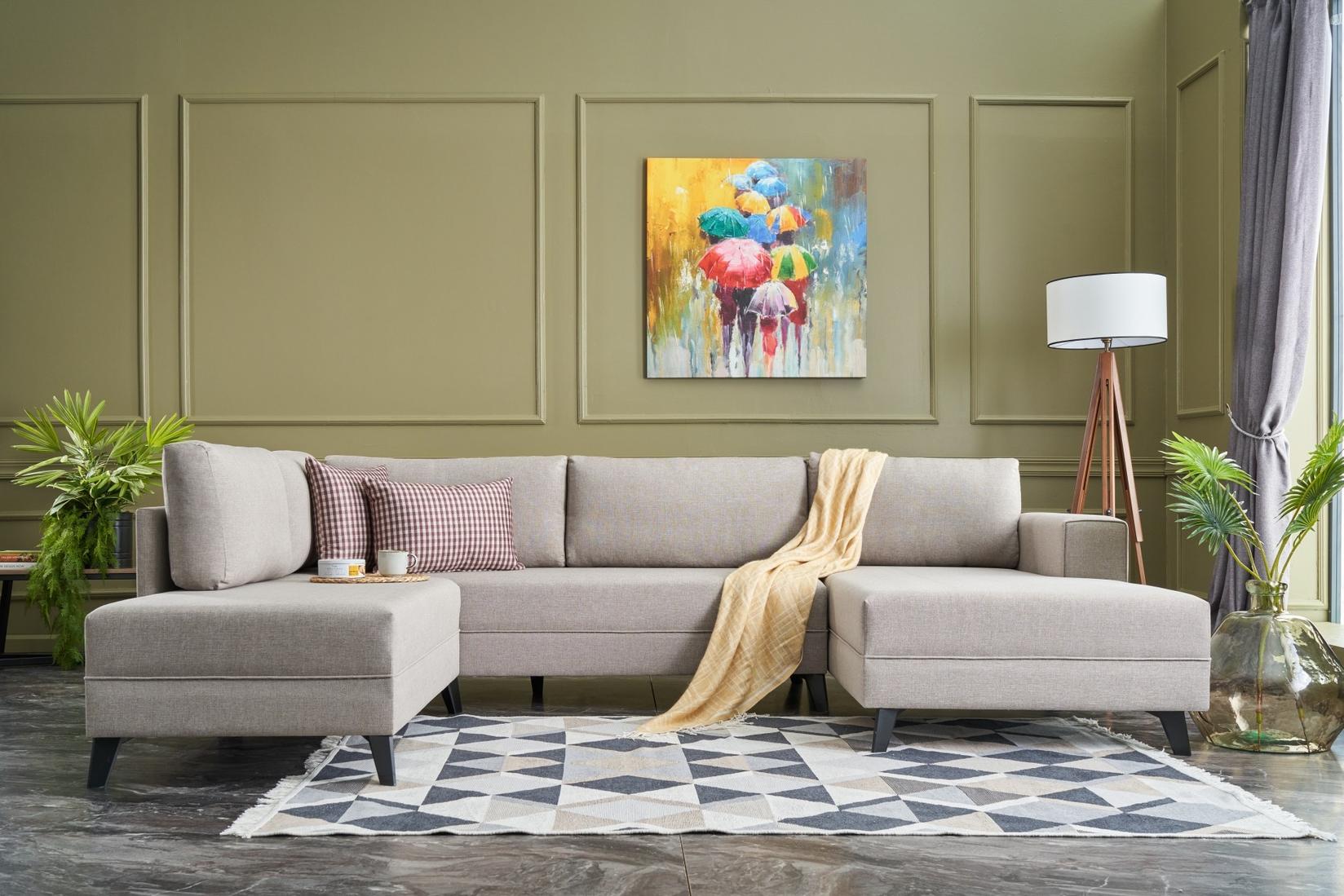 Atelier del Sofa Ugaona garnitura Efsun 300x78x202cm Krem