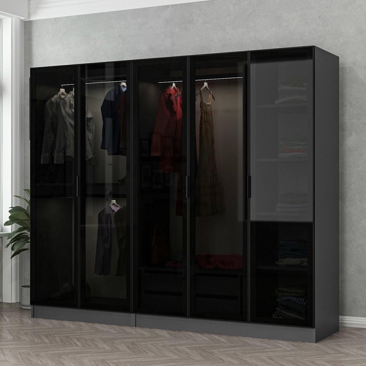 Hanah home Ormar Kale 225x210x52cm Crni