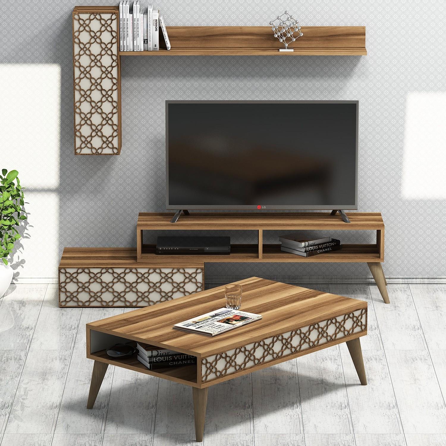 Hanah Home Set TV Komoda i klub sto Orah