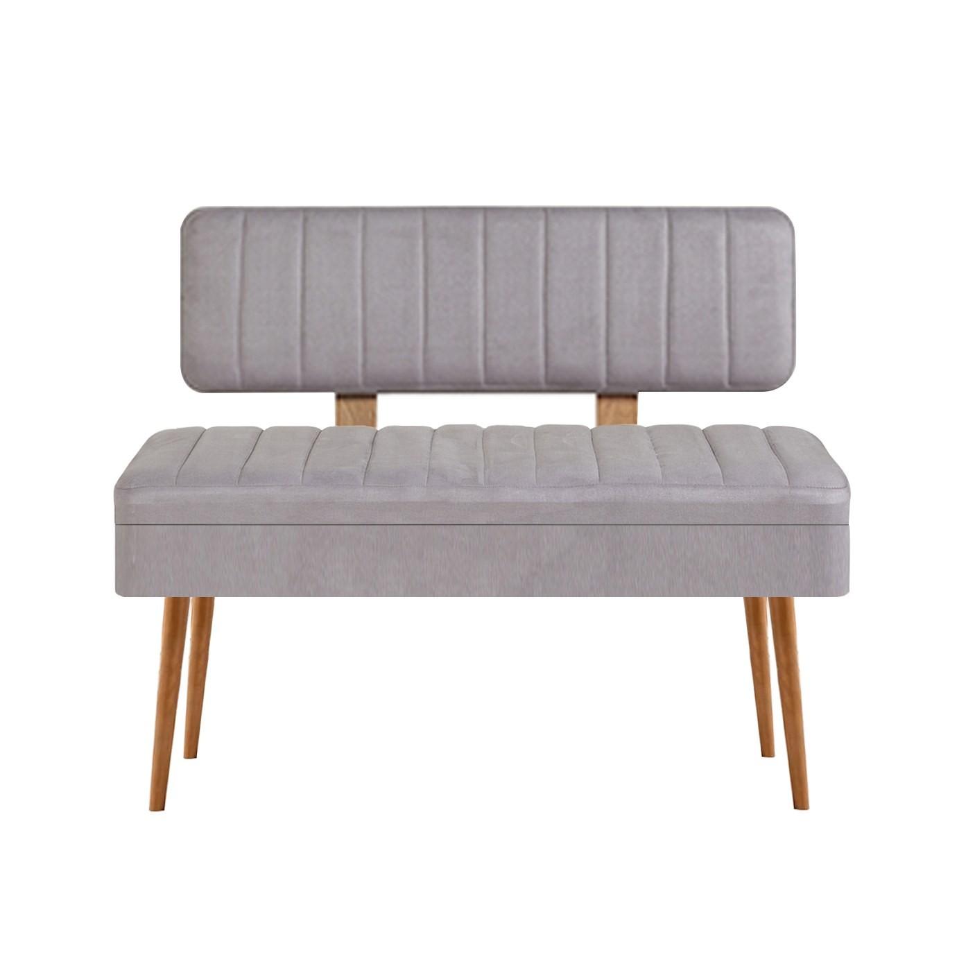 Hanah Home Trpezarijska klupa Vina 0701 110x85x36cm Bež-Siva