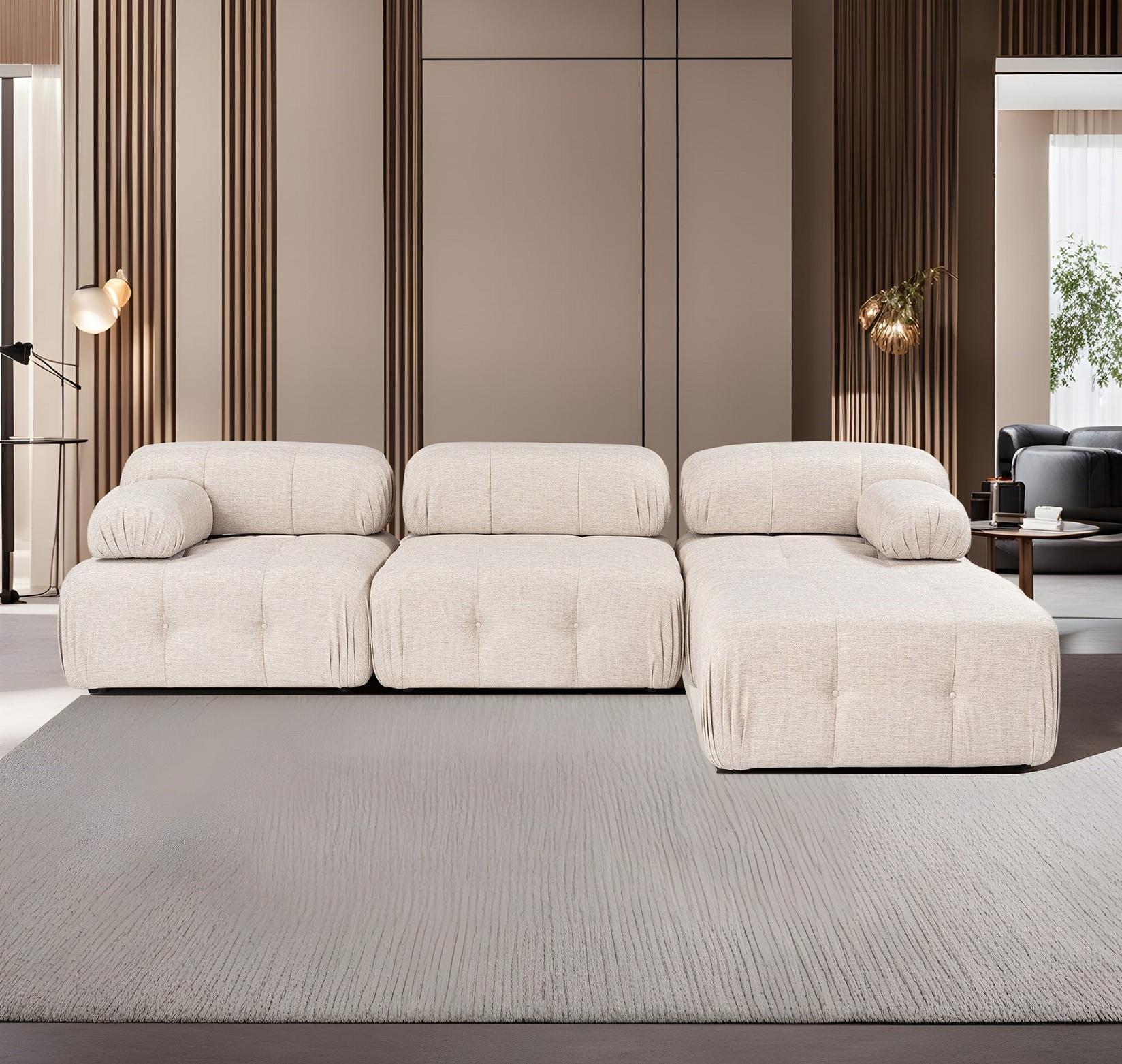 Atelier del Sofa Ugaona garnitura Doblo 105x80x315cm Svetlobraon