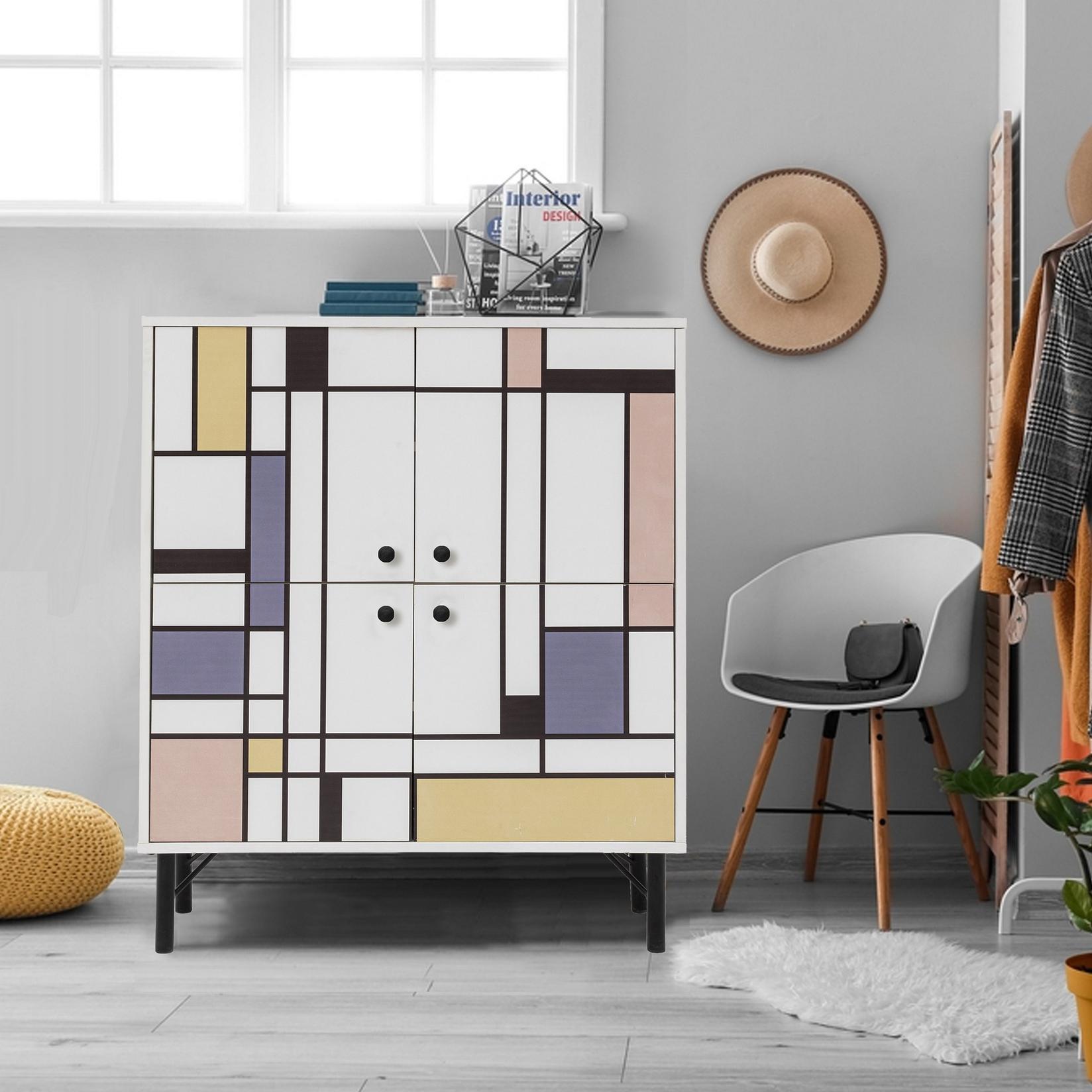 Hanah Home Komoda Multilux Midia 95x111x36cm Šarena