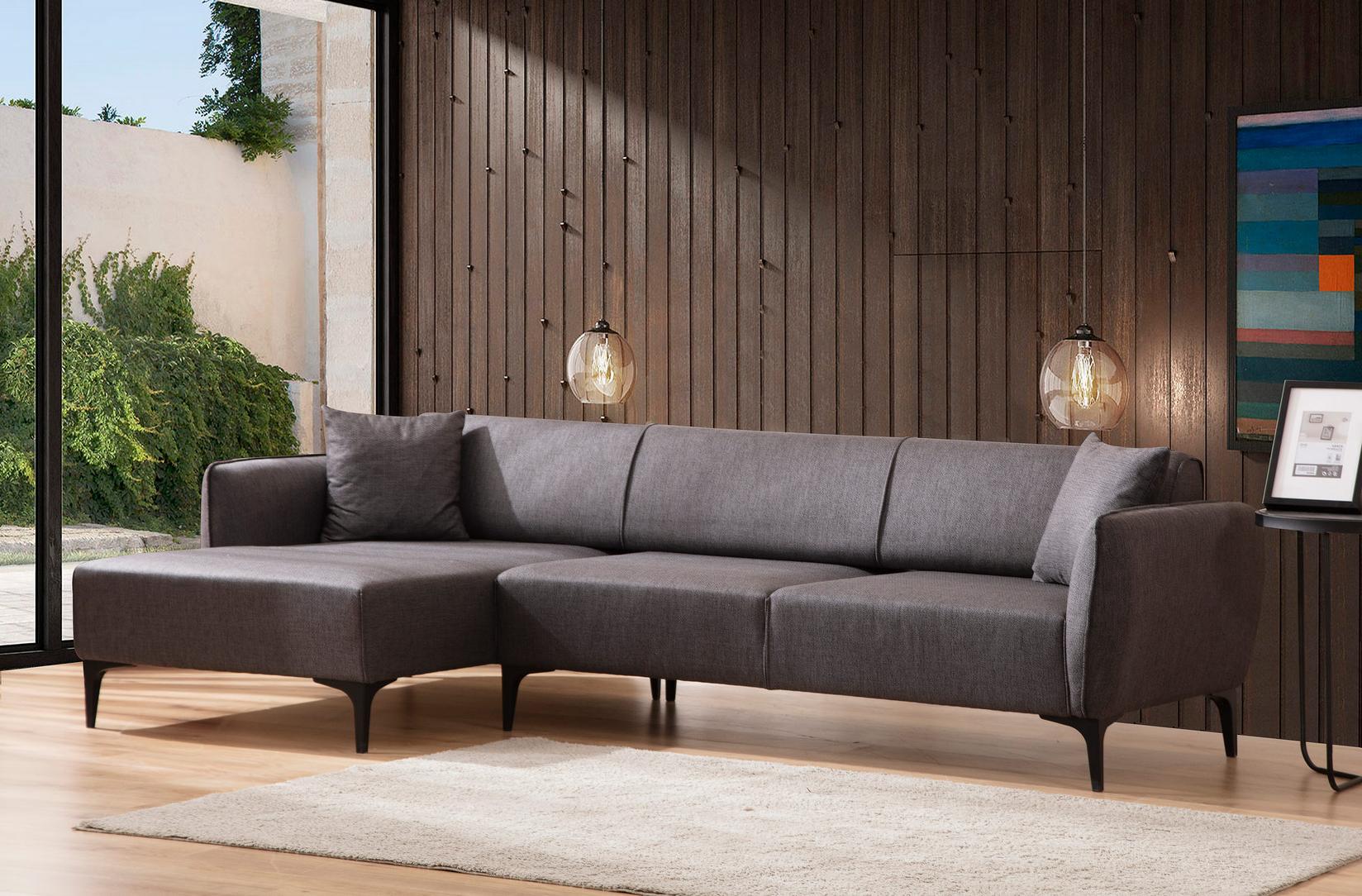 Atelier del Sofa Ugaona garnitura Belissimo 95x67x140cm Tamnosiva