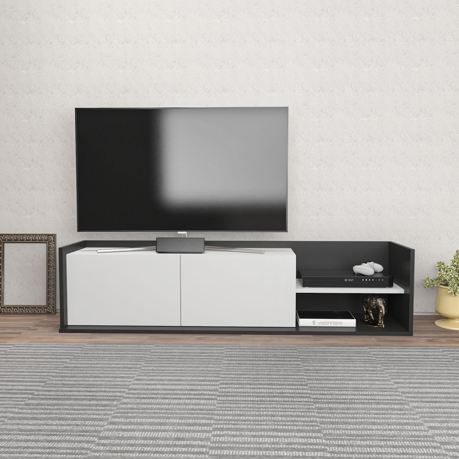 Hanah home TV Komoda Krog Antracit-Bela