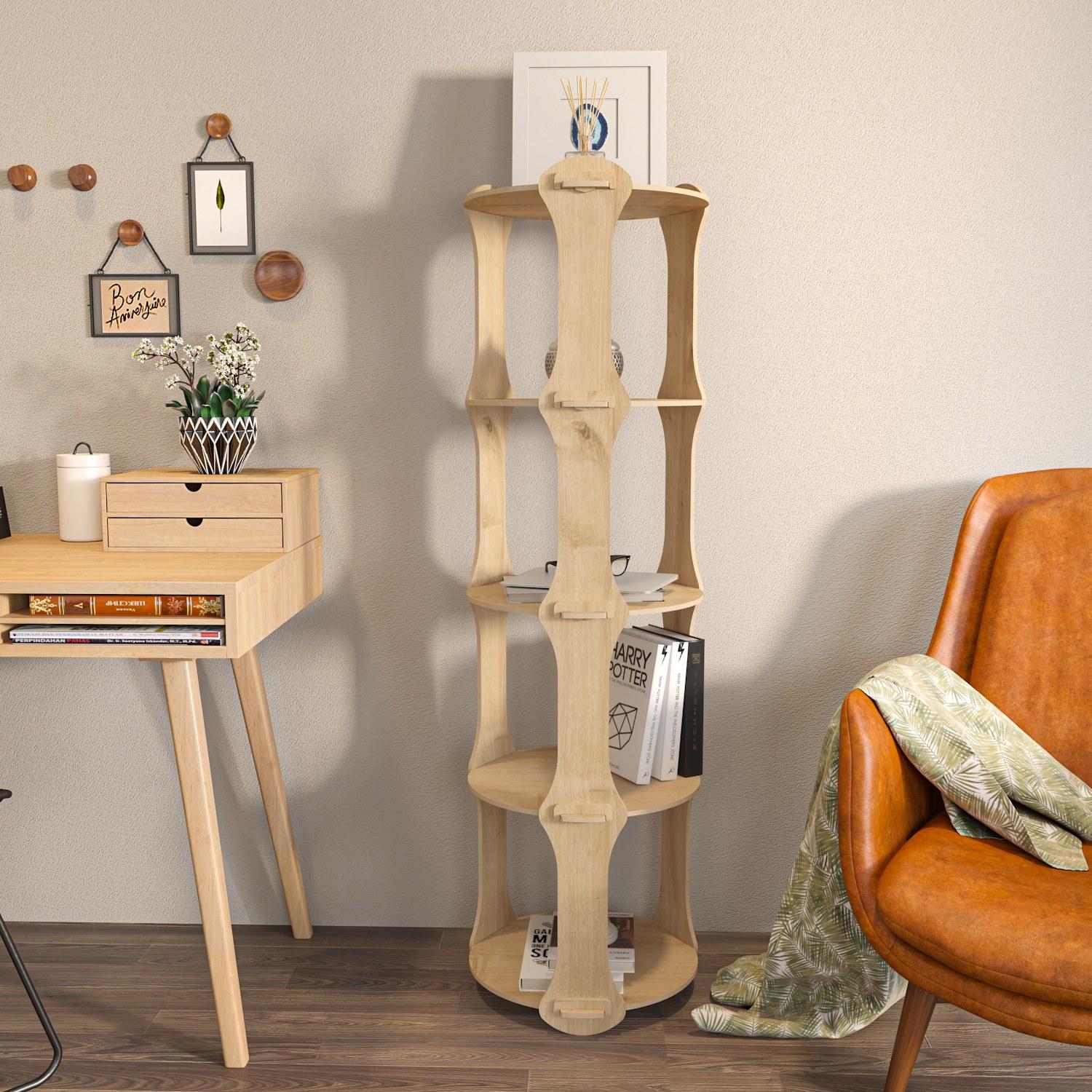 Hanah Home Polica 138x39x39cm Hrast