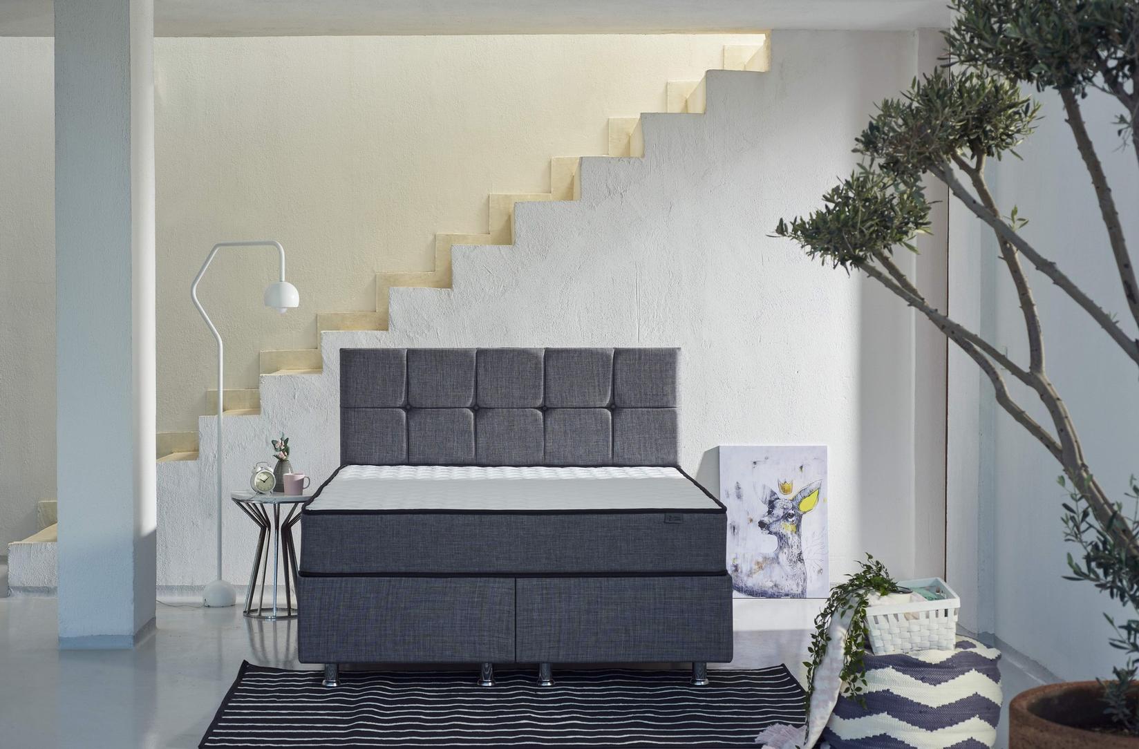 Hanah Home Dušek 140x24x190cm Belo-Sivi