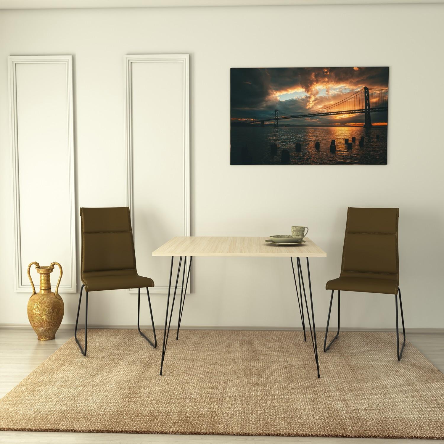 Hanah home Trpezarijski sto Sandalf Square 90x75x90cm Hrast