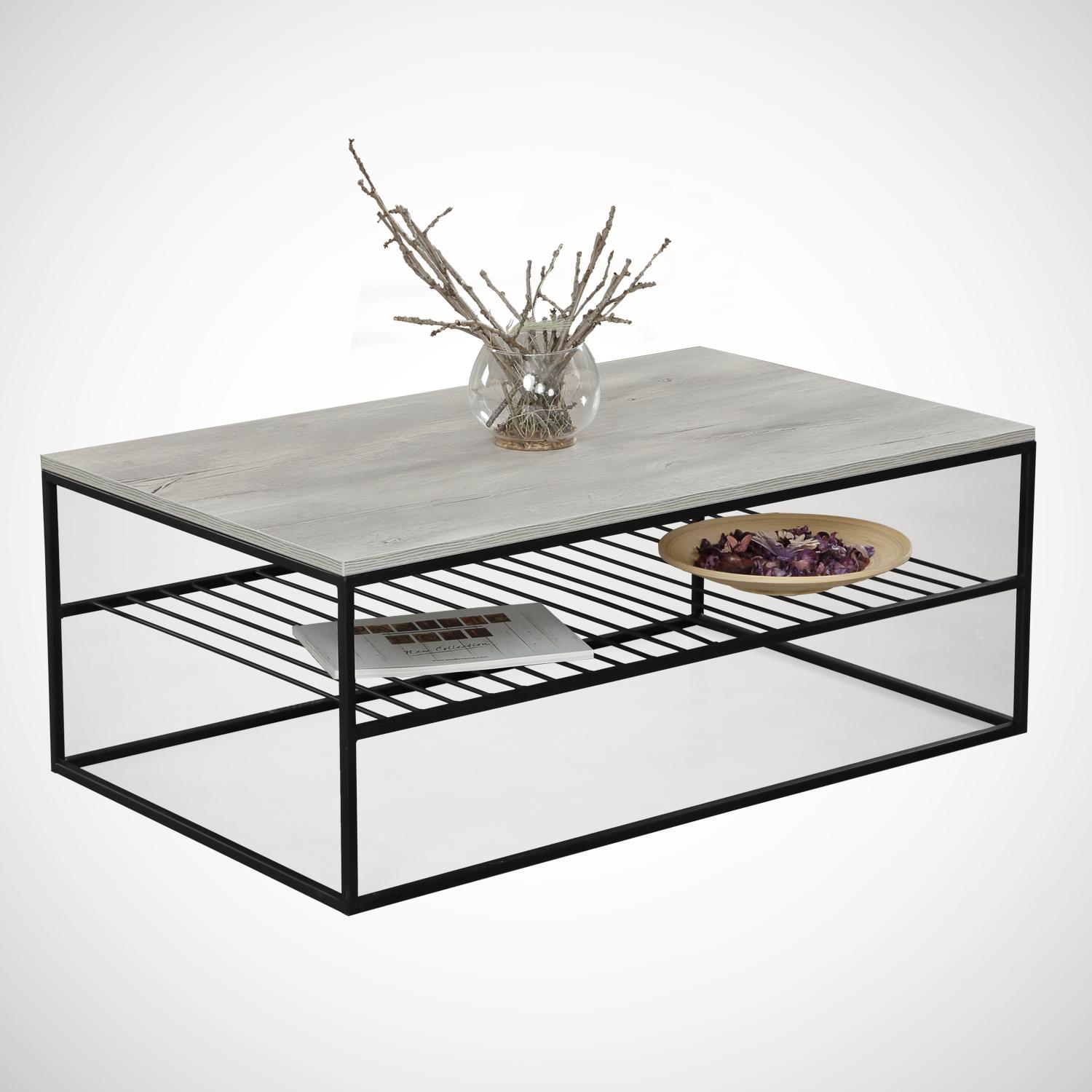 Hanah Home Klub sto Etna 95x43x55cm Sivi