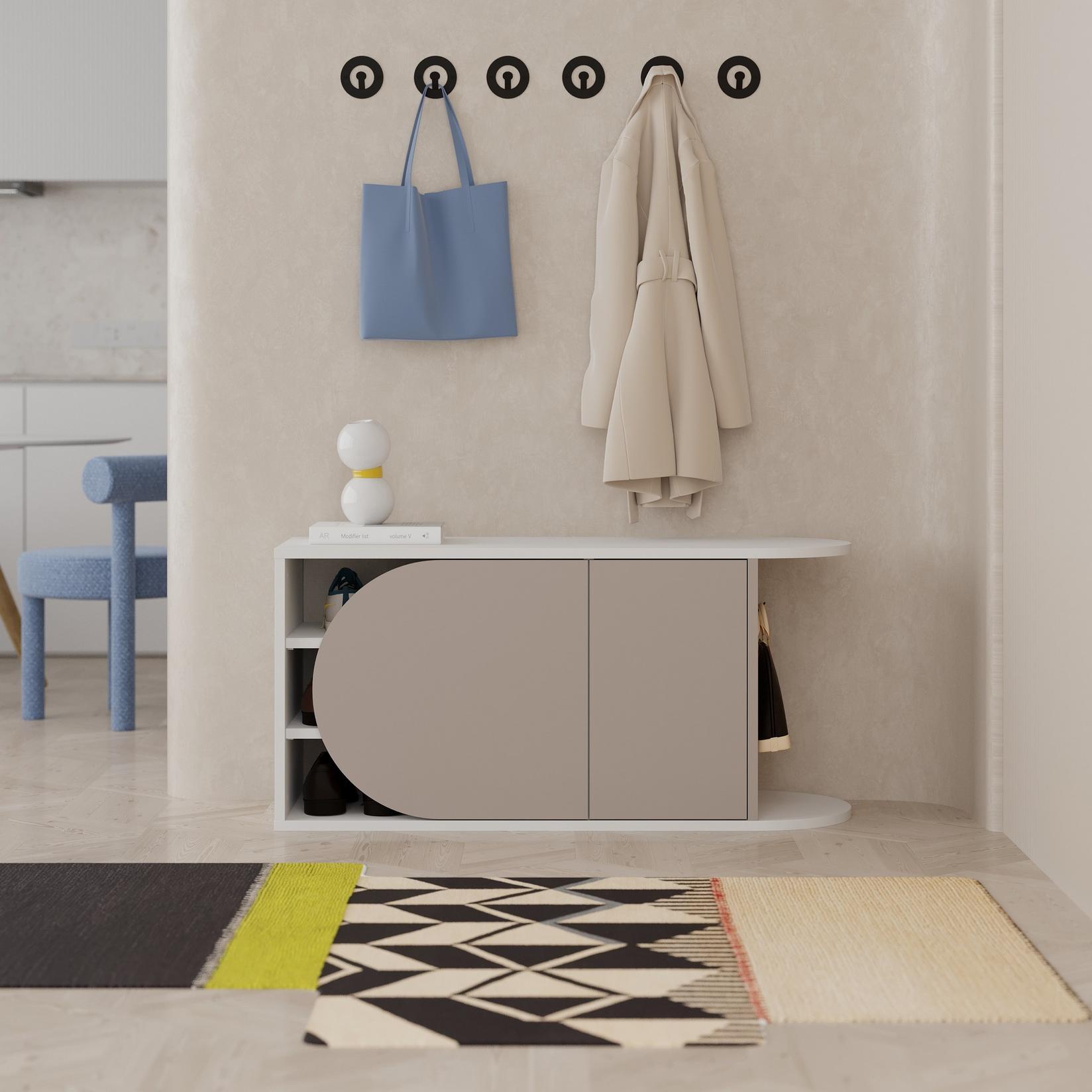 Hanah home Cipelarnik Krem-Beli