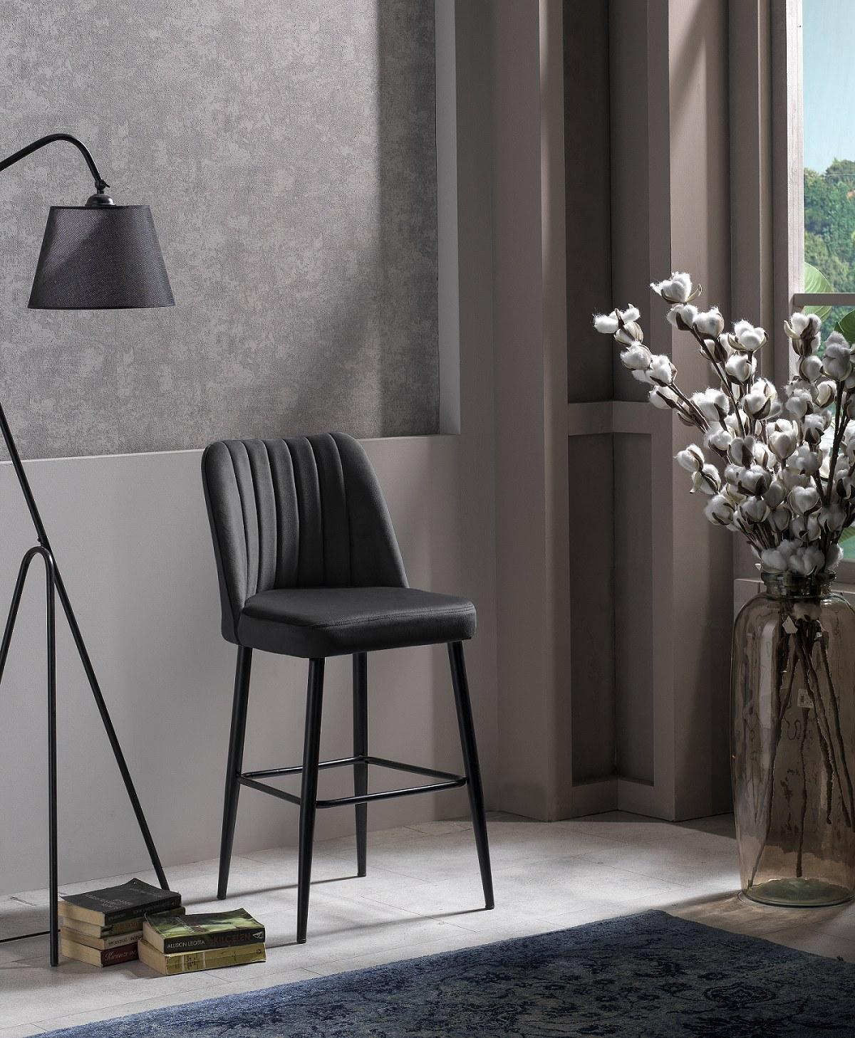 Hanah Home Set 4 barske stolice Vento Crna