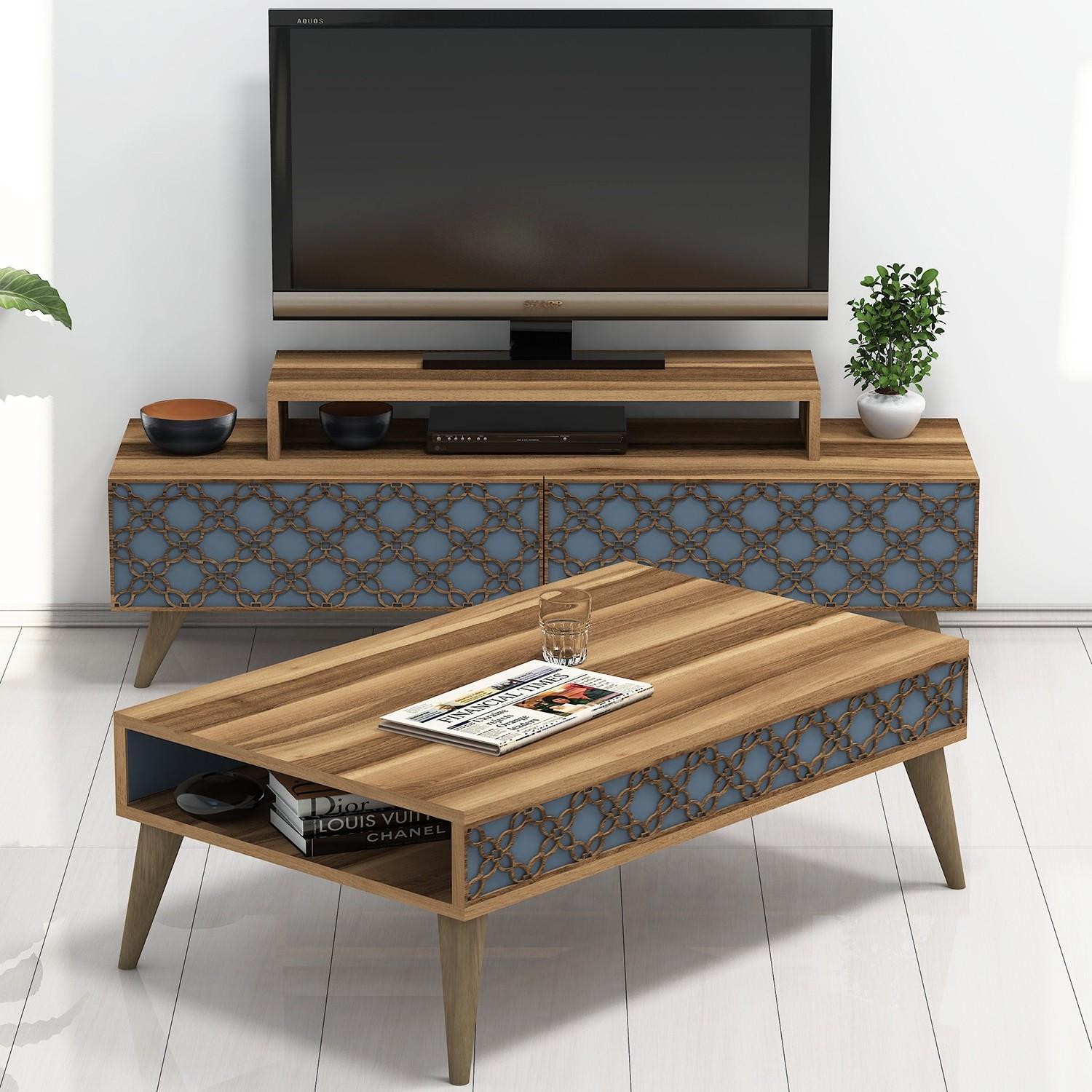 Hanah Home Set TV Komoda i klub sto Orah