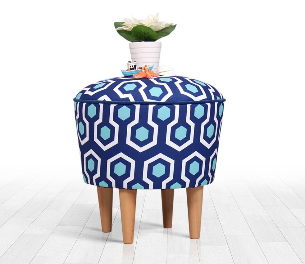 Atelier del Sofa Tabure 42cm Plavo-Belo