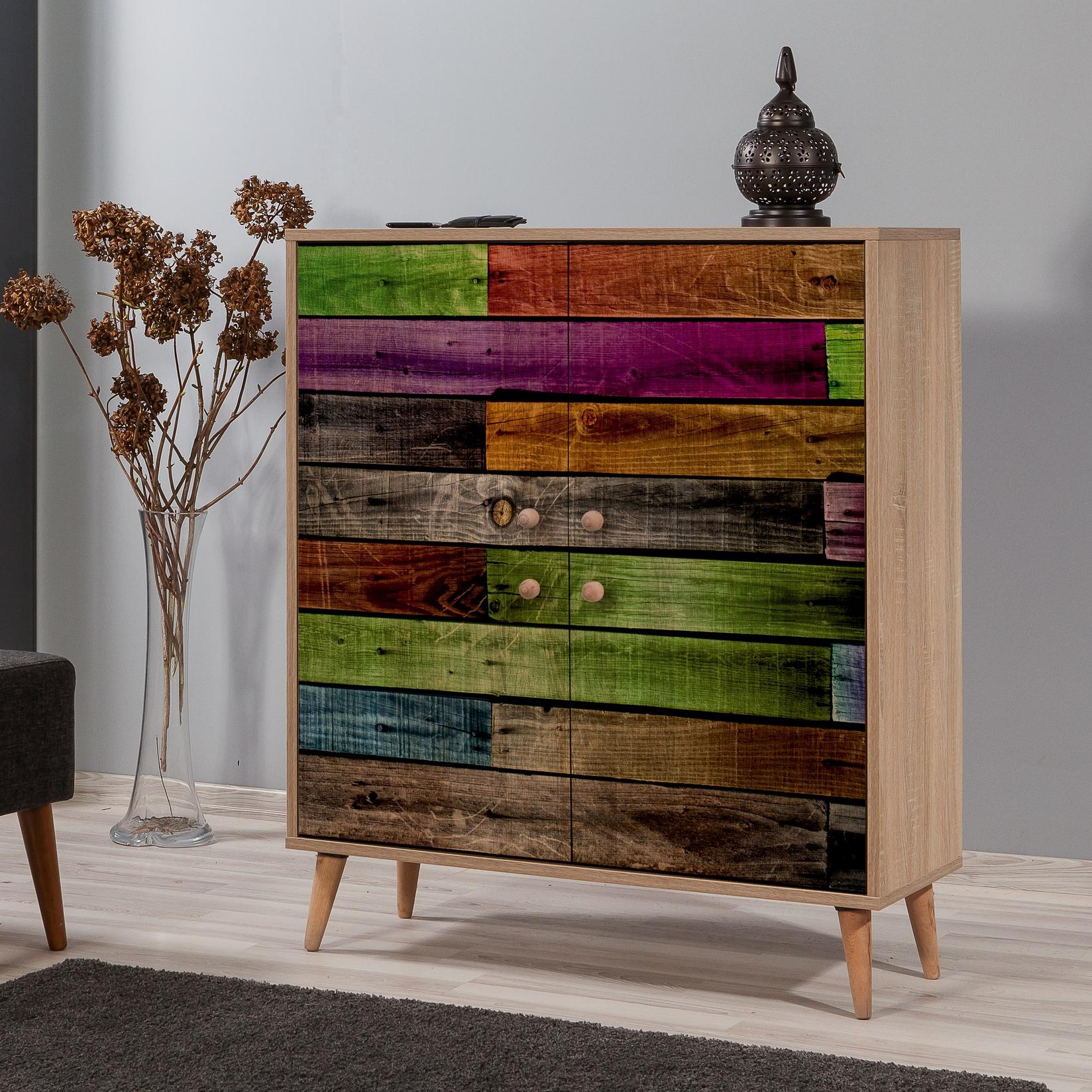 Hanah Home Komoda Multilux 95x111x36cm Hrast
