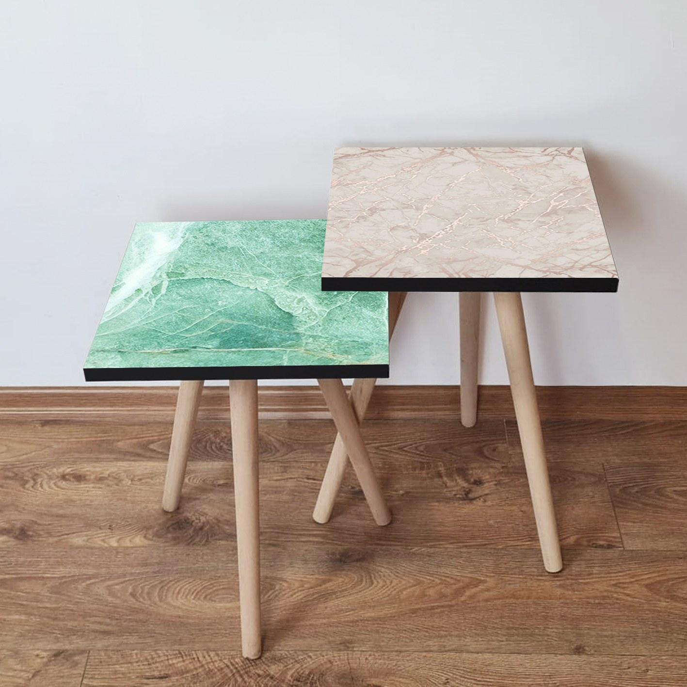 Hanah Home Set klub stolova, 2 komada Šareni