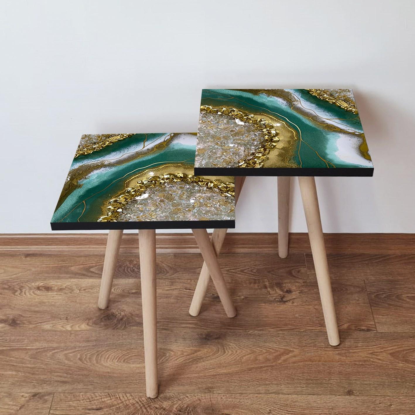 Hanah Home Set klub stolova, 2 komada Šareni