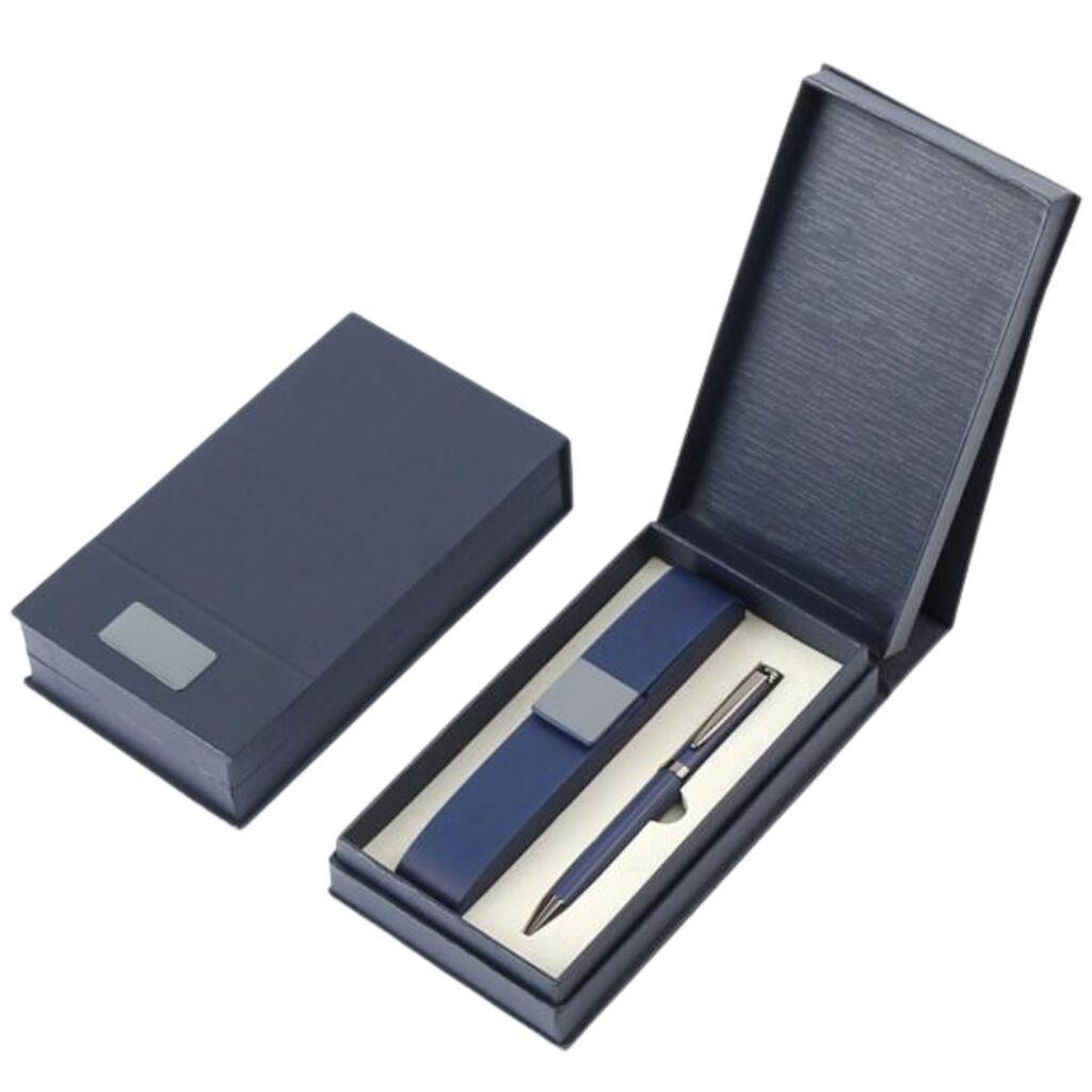 Poklon set za pisanje plavi Monet hemijska olovka i futrola