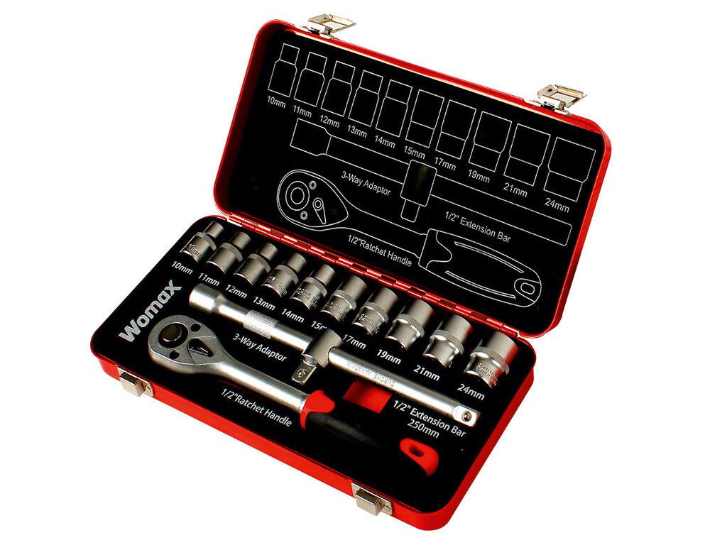 Womax Set nasadnih ključeva, 1/2", 12 komada