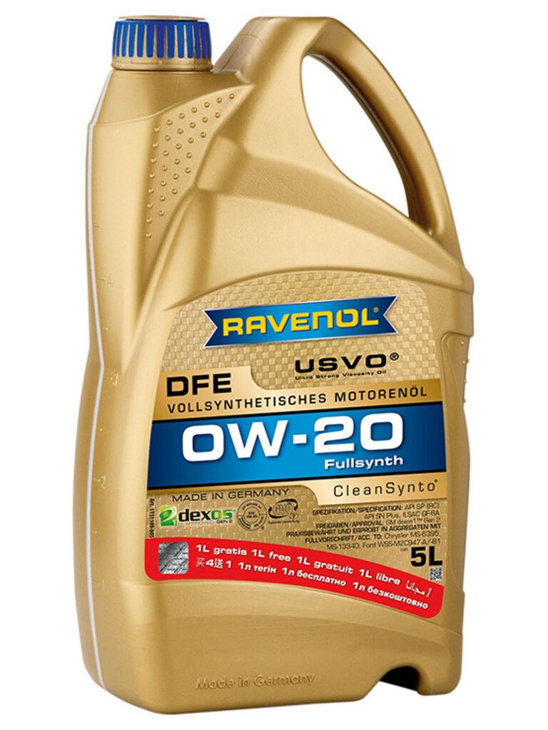 Ravenol Motorno ulje DFE 0W-20, 4 l + Poklon, 1 l