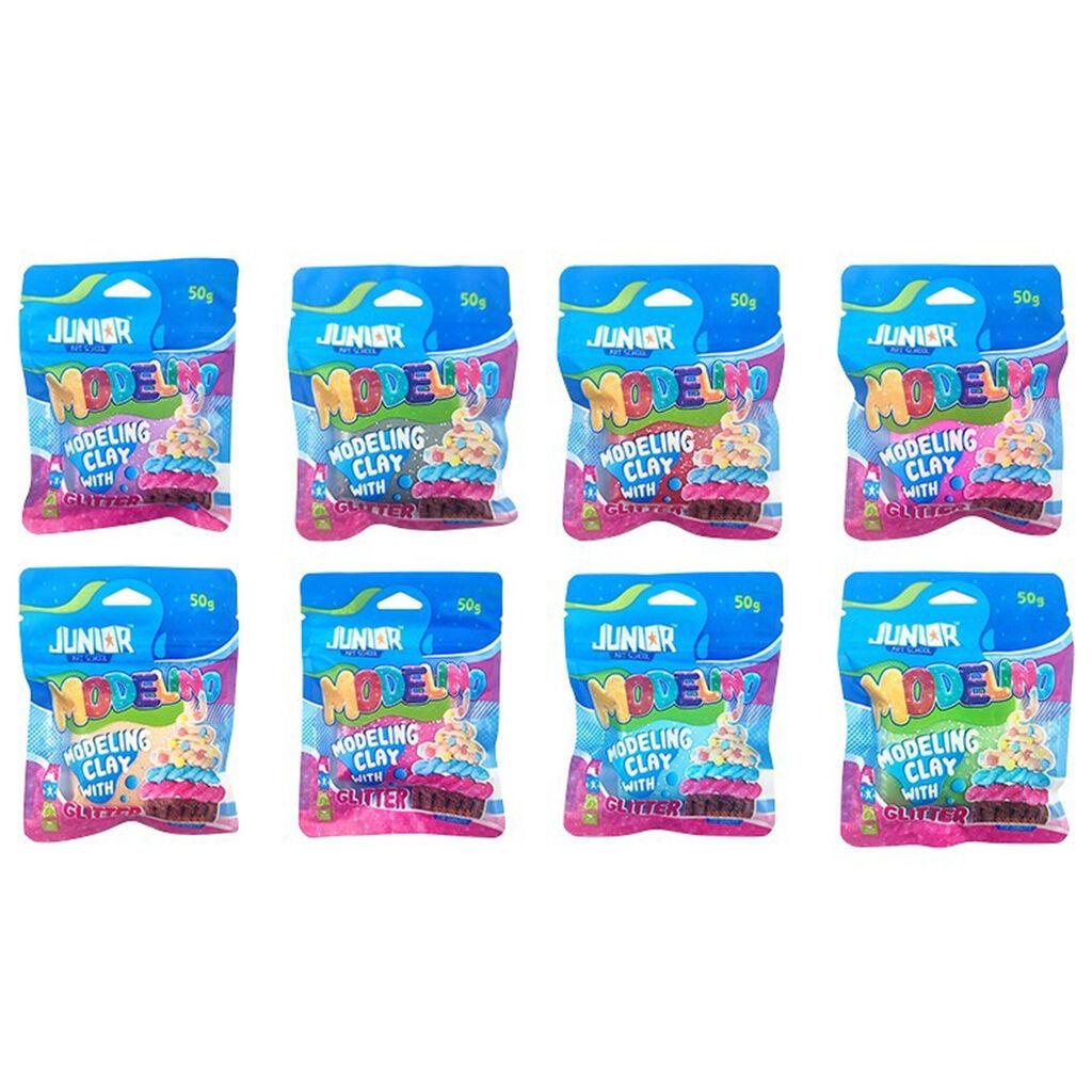 Masa za oblikovanje sa gliterom Junior Modelino 50g
