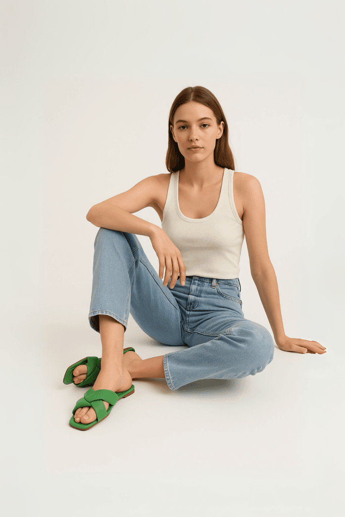 Only Ženske papuče Millie, Zelene