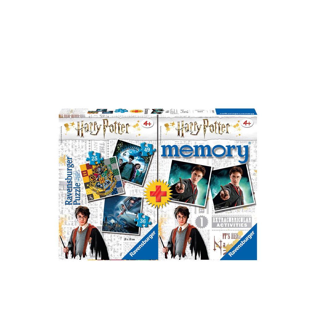 Ravensburger Slagalica Harry Poter, 25/36/49 delova + Igra memorije, 24 para