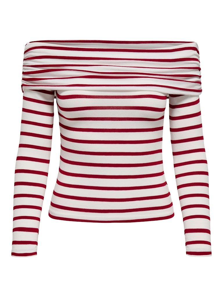 Only Ženska majica Glamour, Belo-crvena