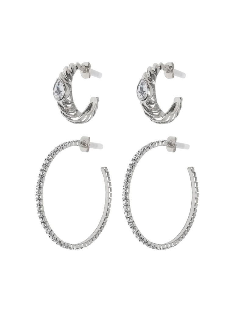 Only Ženski set minđuša Floriah, 2 para, Srebrne boje