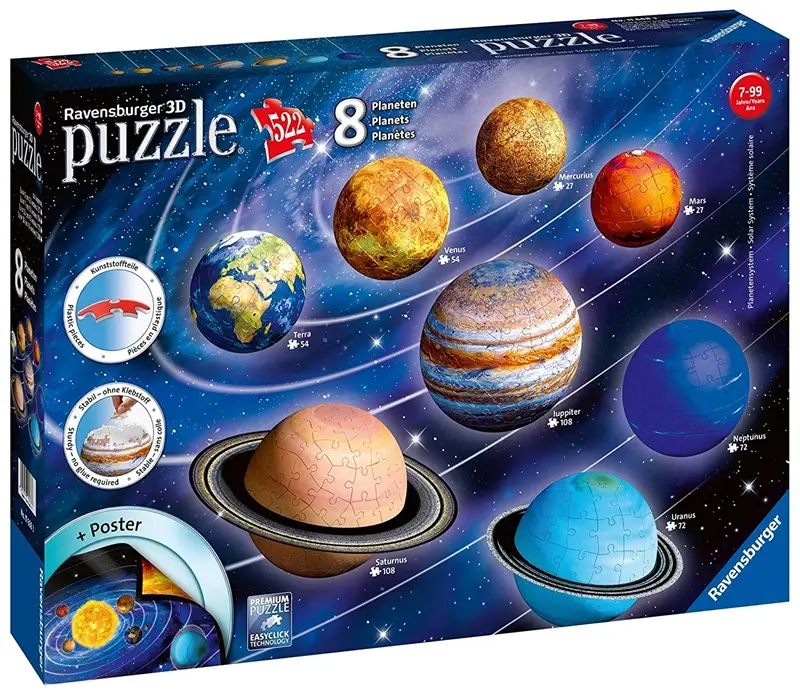 Ravensburger 3D Slagalica Solarni sitstem, 552 dela