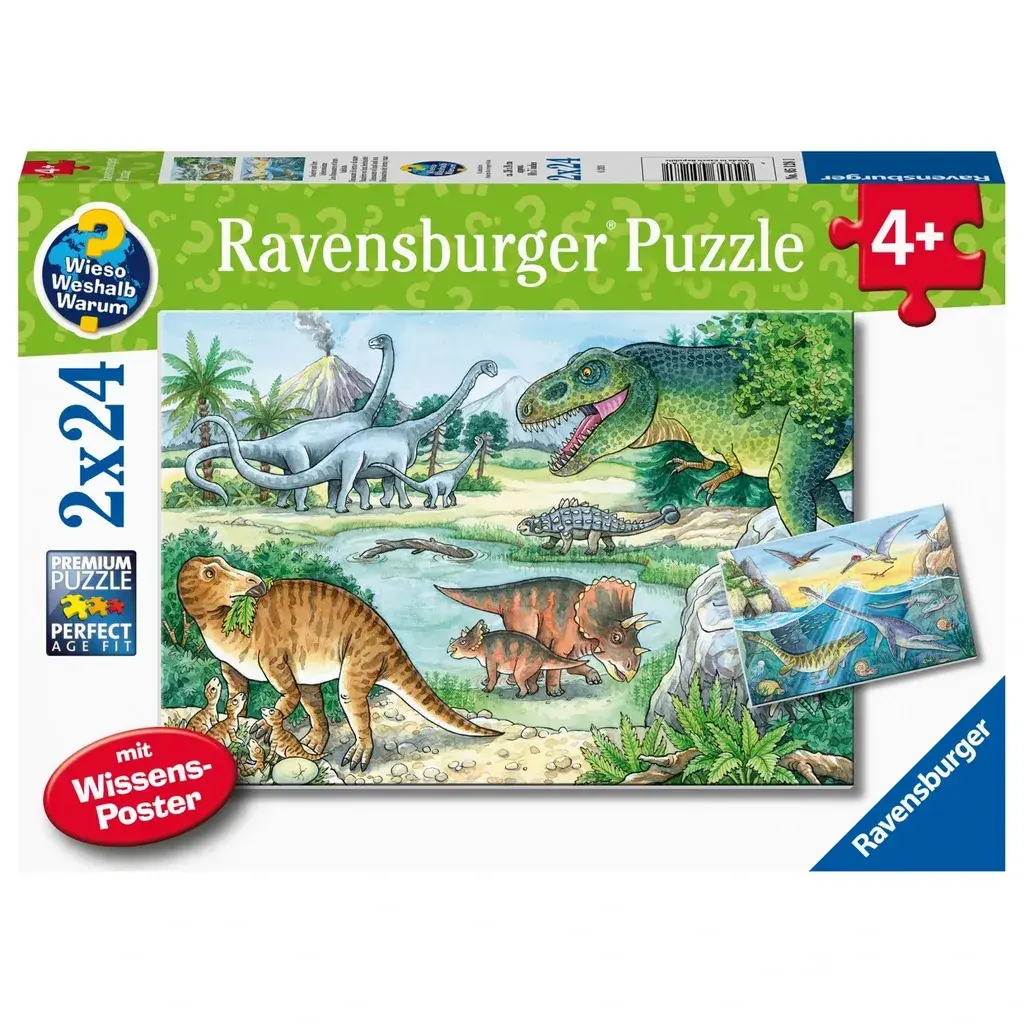 Ravensburger Slagalica Dinosaurusi na svom staništu, 2x24 dela