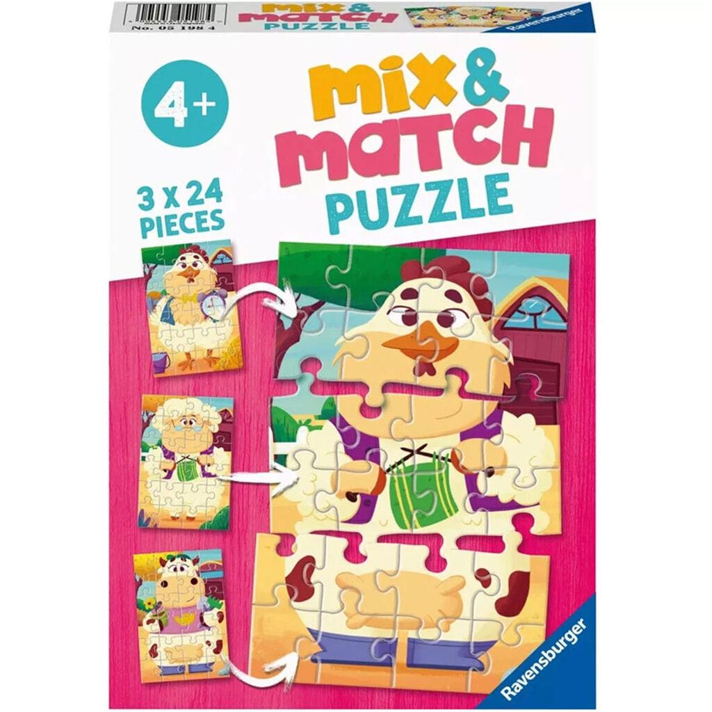Ravensburger Slagalica Mix & Match Moji prijatelji sa farme, 3x24 dela