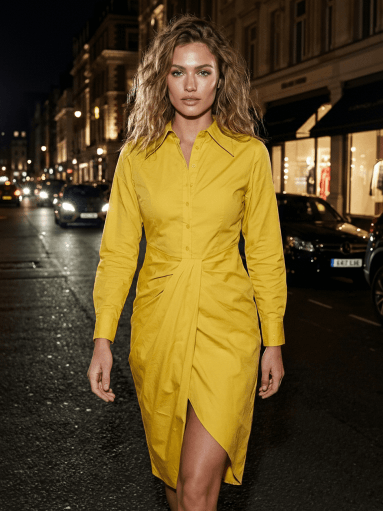 Jaded Rose Ženska haljina Chelsea, Žuta