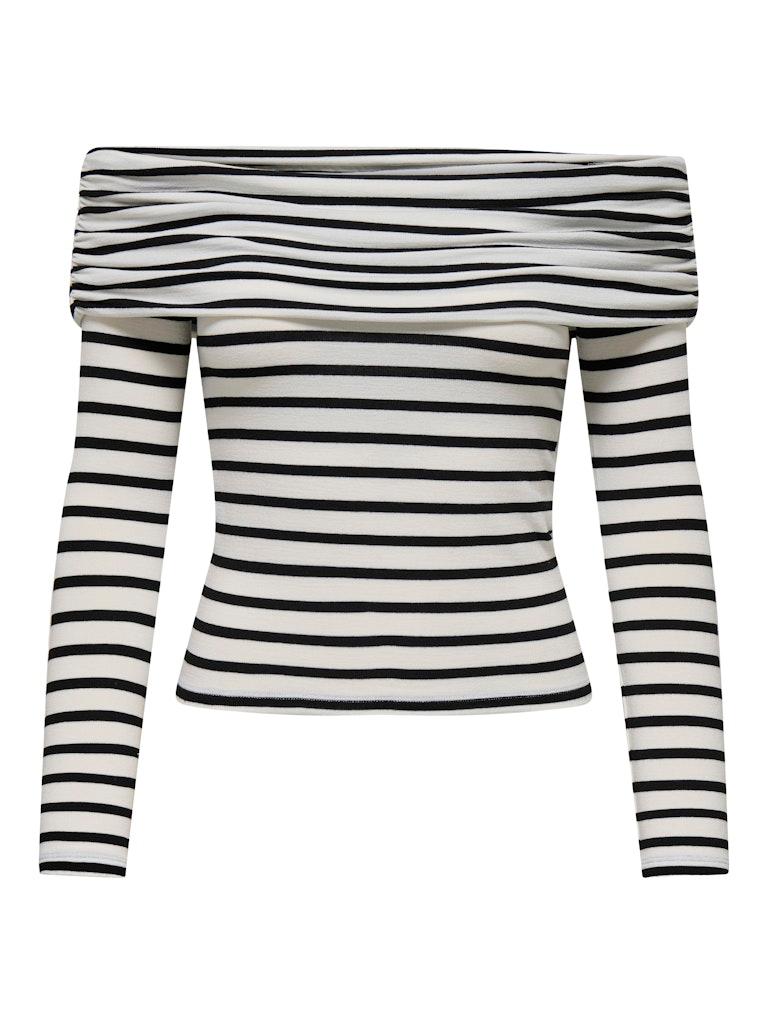 Only Ženska majica Glamour, Belo-crna