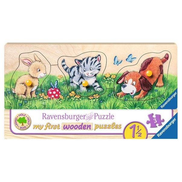 Ravensburger Slagalica Domaće životinje, Drvena, 3 dela