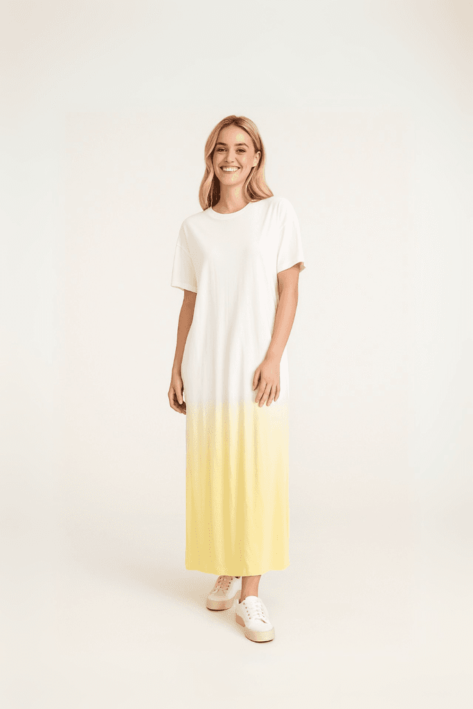 Only Ženska haljina Clari, Belo-žuta