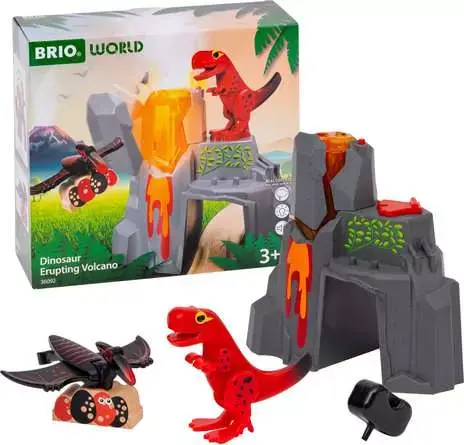 Brio Dodatak za prugu Dinosaurus i vulkan koji eruptira
