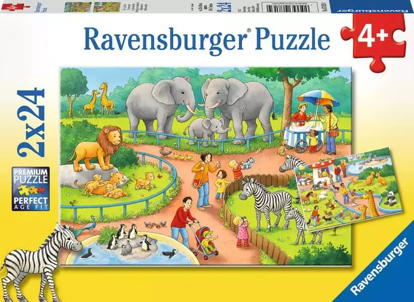 Ravensburger Slagalica Dan u Zoo vrtu, 2x24 dela