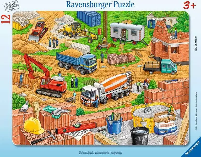 Ravensburger Slagalica Mašine na gradilštu, 12 delova