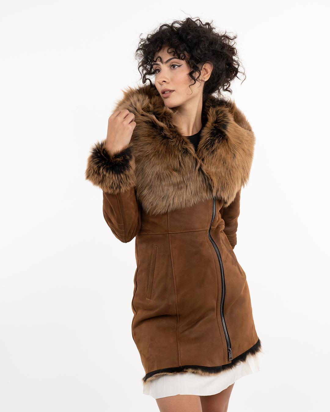 LA FORCE Ženski Monton Leona, Braon