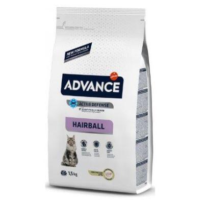ADVANCE Suva hrana za mačke Hairball, Ćuretina, 1,5kg