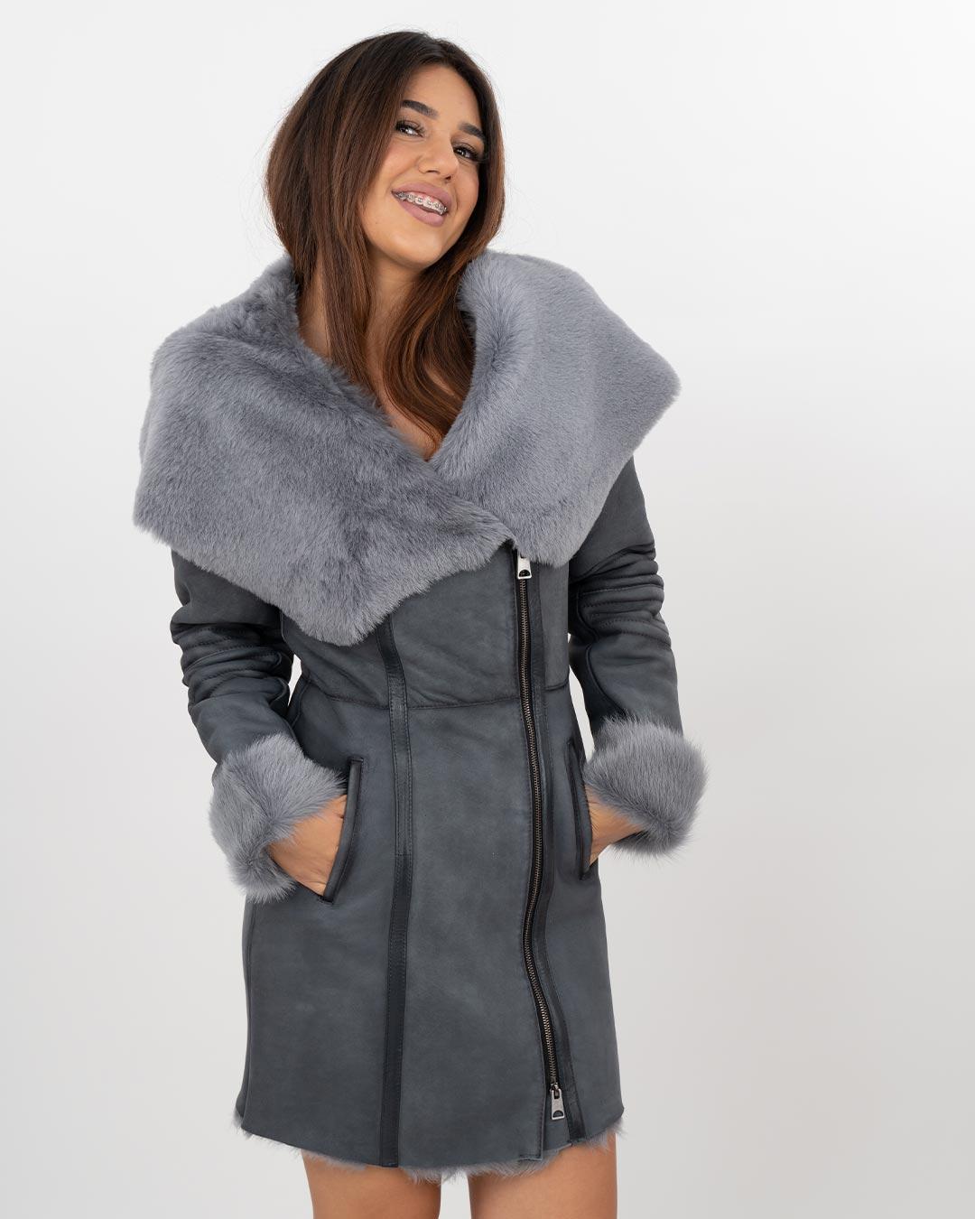 LA FORCE Ženski Monton Leona, Svetlo Sivi