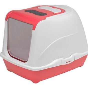 MODERNA Zatvoreni toalet za mačke Flip Jumbo, 57cm, Koralno-beli