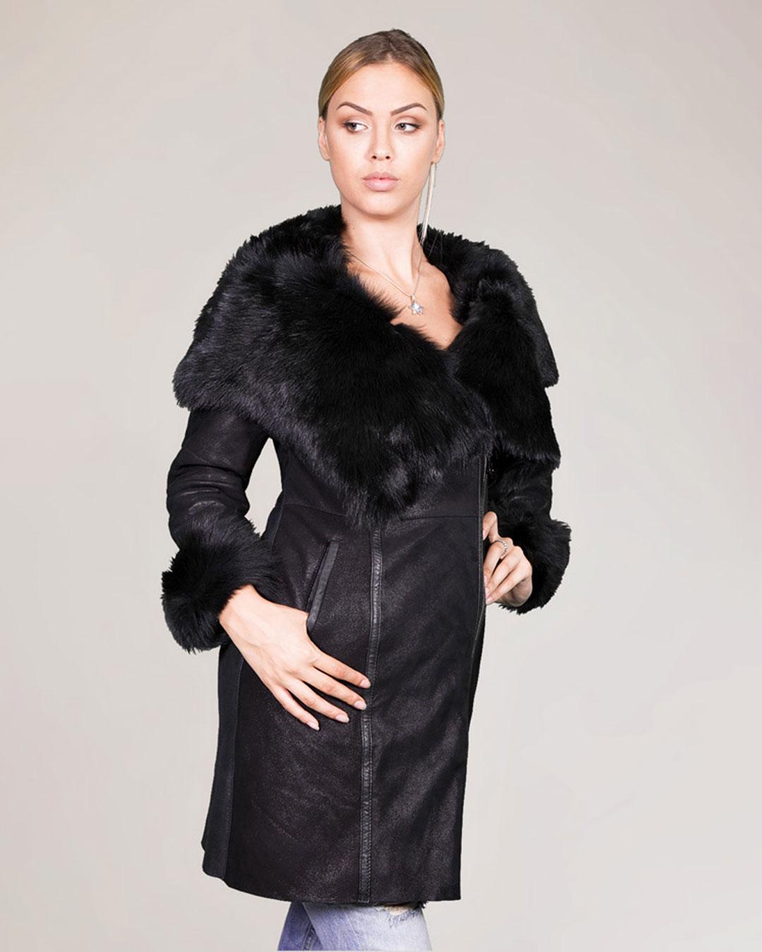 LA FORCE Ženski Monton Leona, Crni