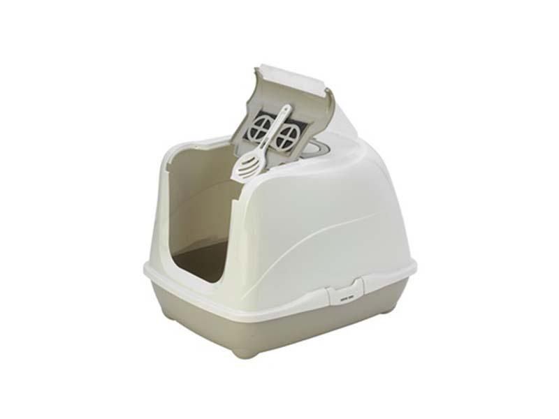 MODERNA Zatvoreni toalet za mačke Flip Jumbo, 57cm, Sivo-beli