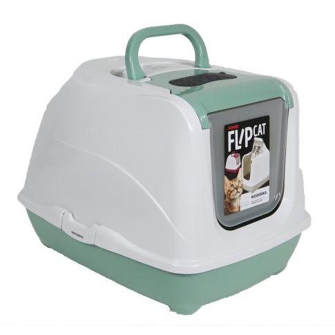 MODERNA Zatvoreni toalet za mačke Flip Jumbo, 57cm, Zeleno-beli