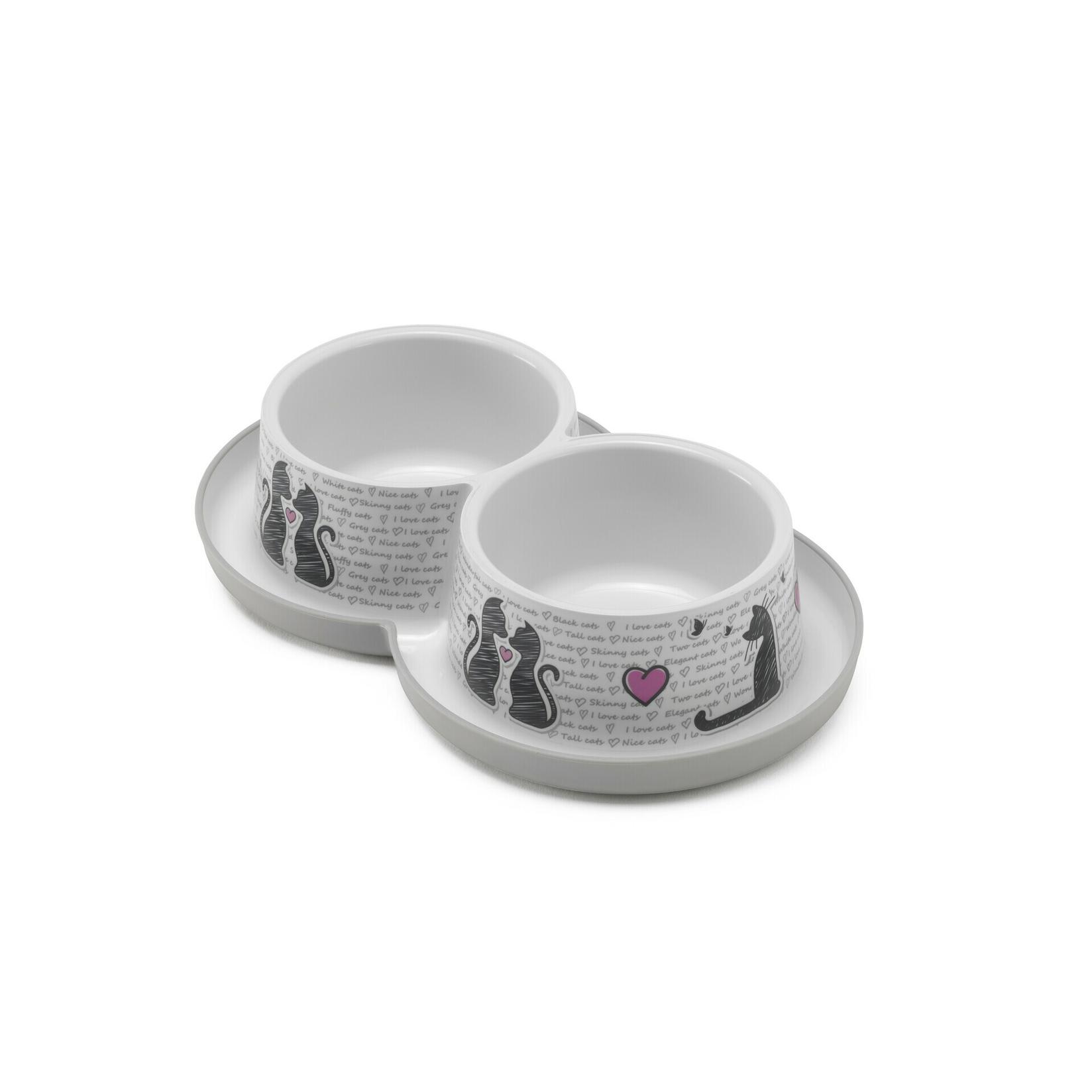 MODERNA Posuda za mačke Trendy Dinner, 2x350m, Bela