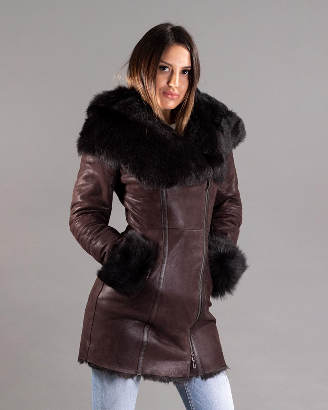 LA FORCE Ženski Monton Leona, Braon