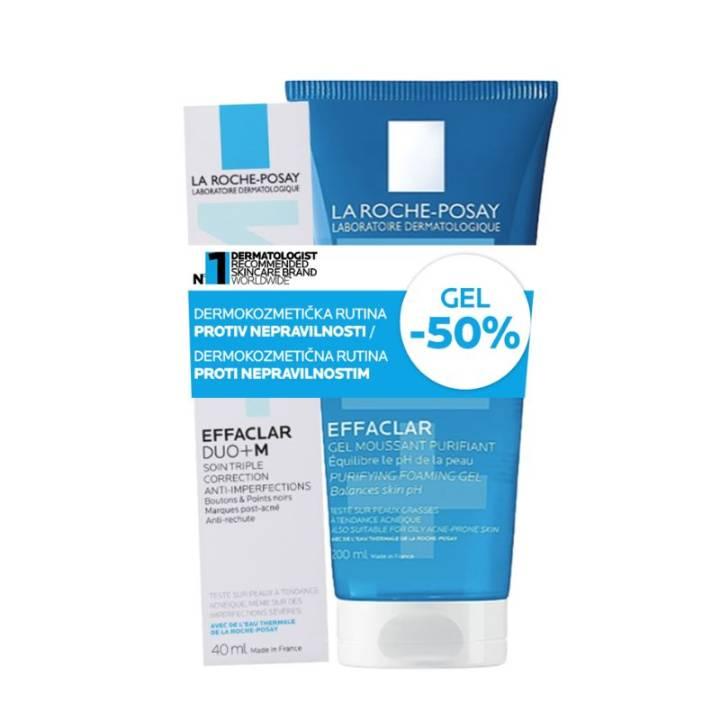 La Roche Posay Set za negu lica Effaclar gel 200ml + Duo plus krema 40ml