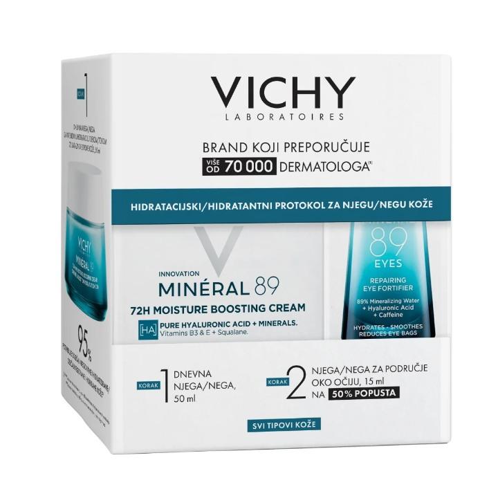 Vichy Set za dnevnu negu lica Krema Mineral 89 Light 50ml + Krema za oči 15ml